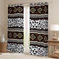 thumbnail image 2 of Erosebridal Brown Aztec Curtains Pack of 2 (42x84 Each), White Black Leopard Print Curtains Blackout, 2 of 6