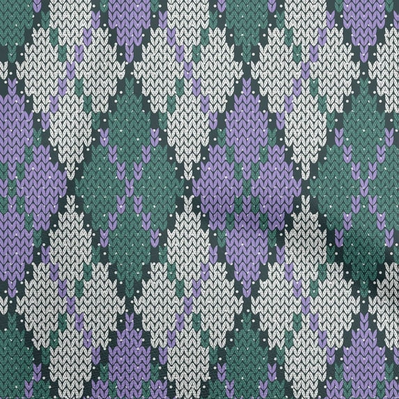 oneOone Viscose Jersey Medium Purple Fabric Argyle Dress Material Fabric Print Fabric By The Yard 60 Inch Wide