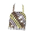 thumbnail image 3 of Metal Lentejuelas Sujetador Bikini Cuerpo Cadena Joyería Boho Crop Top Cuerpo Cadena Para Rave Sunnimix Sujetador de cadena corporal, 3 of 7