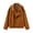 Brown, variant on Faux Suede Jacket Women Fall Fashion Leather Jackets Long Sleeve Zipper Loose Winter Coats with Pockets Coffee XS(XS)