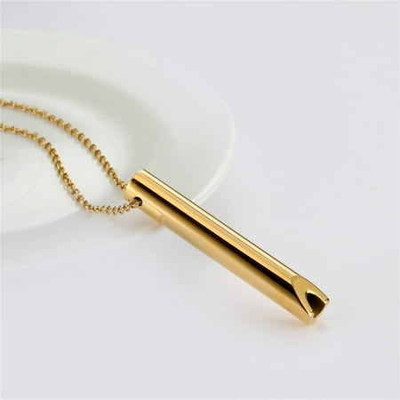 

Stainless Steel Vacuum Pendant With Mindfulness Whistle For Breath Regulation Promoting Calm & Reducing Anxiety