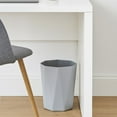 thumbnail image 3 of Mainstays Bathroom Trash Can, 5 Gallon Geometric Plastic Garbage Bucket Bin with No Lid, Grey, 3 of 9