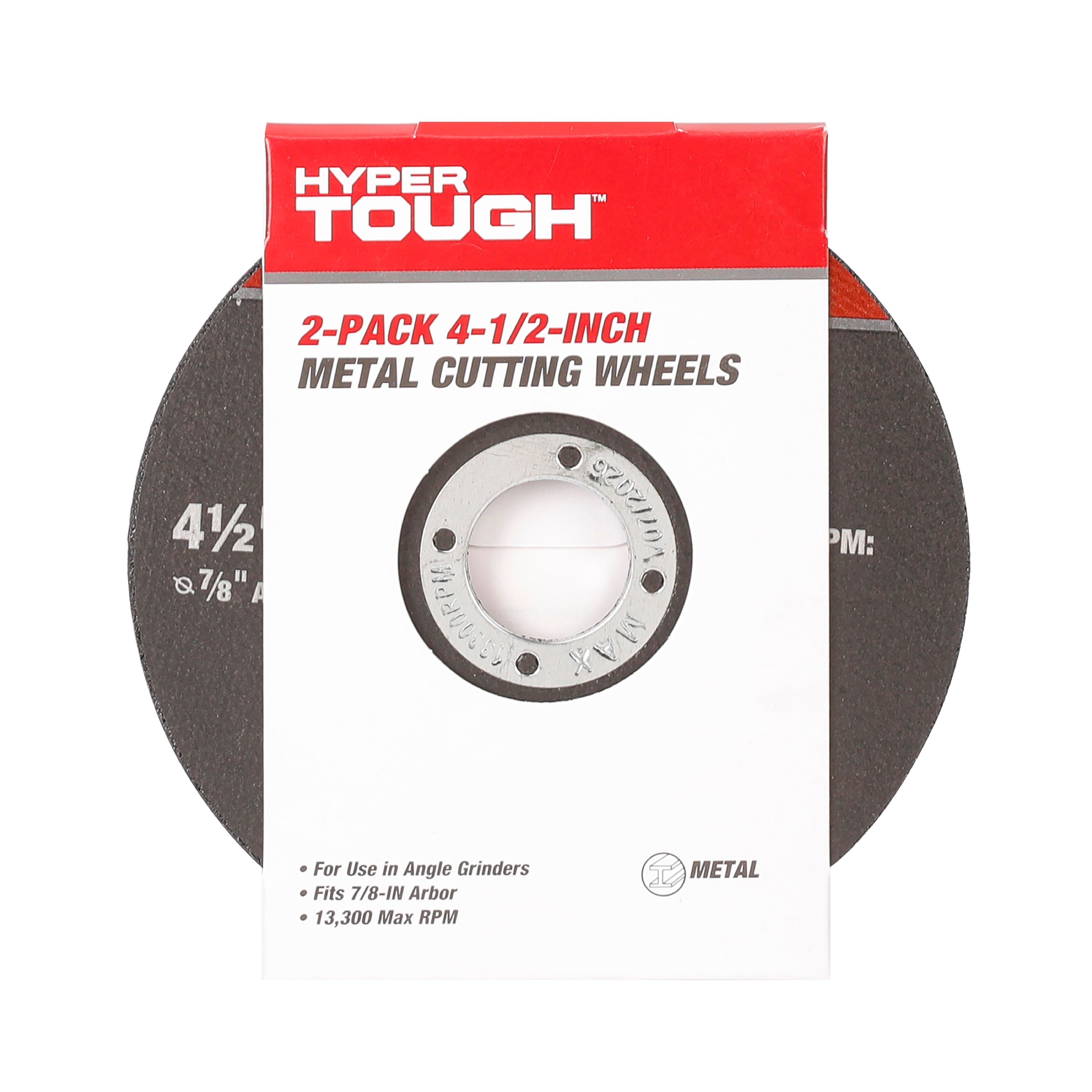 (3 pack) Hyper Tough 2-Pack Aluminum Oxide Metal Cutting Wheels, 43177