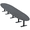 Asian Night With Matte Black Base, variant on 18X4 Modular Conference Table Oval Shape Metal Bases Electrical Units