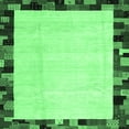 thumbnail image 1 of Ahgly Company Indoor Square Solid Emerald Green Modern Area Rugs, 8' Square, 1 of 4