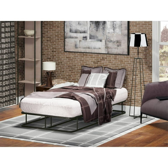 East West Furniture Dothan Traditional Metal Twin Bed Frame in Black