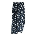 thumbnail image 2 of Women's Valentine's Flannel Pajamas Pants Fleece Lined Print Elastic Waist Sleepwear with Pockets Navy-2 2XL, 2 of 5