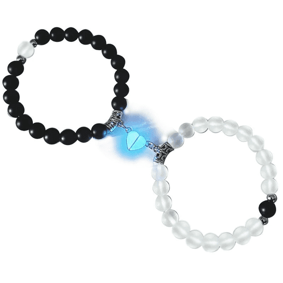 2Pcs Matching Bracelets Best Friends Matching Black and White Bracelet Halloween Christmas Birthday Jewelry Gifts for Women Teen Girls Bestie Gf Bf Lover