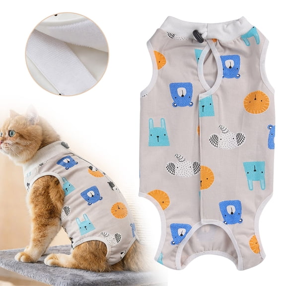 Cat Recovery Suit, Ongmies Breathable Cat Onesie for Cats After Surgery Female, Kitten Surgery Recovery Suit Female Abdominal Wounds
