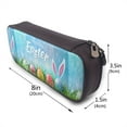 thumbnail image 3 of Picia Happy Easter Pattern Large Capacity PU Leather Pencil Case Organizer Pen Marker Holder Double Zipper Storage Bag Big Pencil Pouch for College Office, 3 of 6