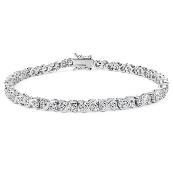 Leander S-Shaped Zircon Tennis Bracelet for Women: A Luxurious, High-End, and Stylish Bracelet