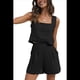 thumbnail image 1 of Conjuntos de Verano de 2 Piezas para Mujer, Sin Mangas, con Top Corto y Pantalones Cortos, de , para Descansar, para Playa y Viajes. Negro M, 1 of 7