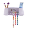 thumbnail image 2 of Soporte de plástico para cepillo de dientes y pasta de dientes, estante de almacenamiento para baño, montado en la pared, 2 of 12