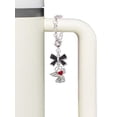 thumbnail image 3 of Delight Jewelry Silvertone Lined Angel with Red Heart - Silvertone Black Bow Charm Accessory for Tumblers and Thermal Cups, 3 of 4