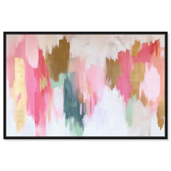 Whirlwind of Tints I Canvas Gem Tones Abstract by Art Remedy, Black Frame, 15" x 10"