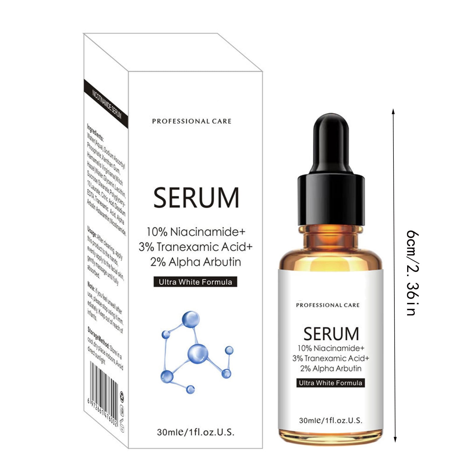 Sérum Visage Niacinamide Blanchissant Et éclaircissant MYTEX-SHOP 40 Ml | Hydratant, Avec Acide Hyaluronique | Pour Tous Types De Peau