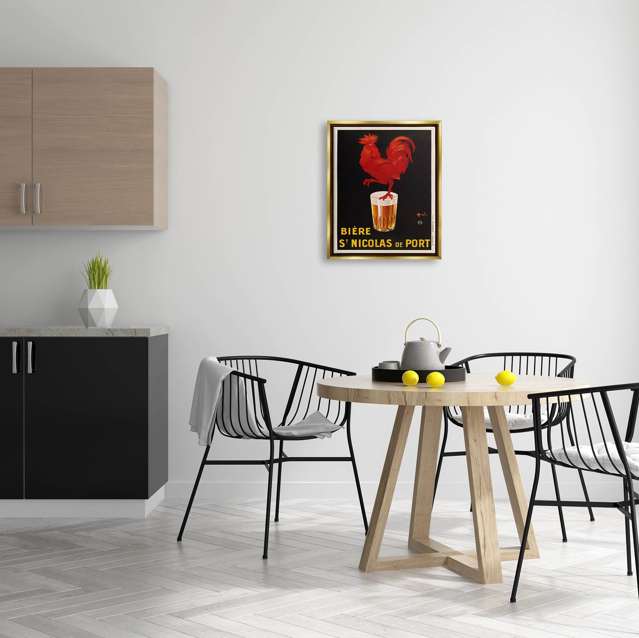 Stupell Industries Vintage Beer Brewery Ad Graphic Art Metallic Gold Floating Framed Canvas Print Wall Art, Design by Marcus Jules