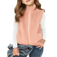 thumbnail image 4 of Otqutp Kids Fuzzy Plush Vest Lightweight Sleeveless Sherpa Fleece Plush Waistcoat Girls Cute Faux Furry Outerwear Jacket, 4 of 6