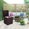 thumbnail image 6 of 51 Gallon Plastic Yard Storage Box with Lockable Seat, Outdoor Storage Deck Box Chest for Backyard, Porch, Patio, Garden, All-Weather Storage Container for Tools, Toys, Brown, 6 of 7