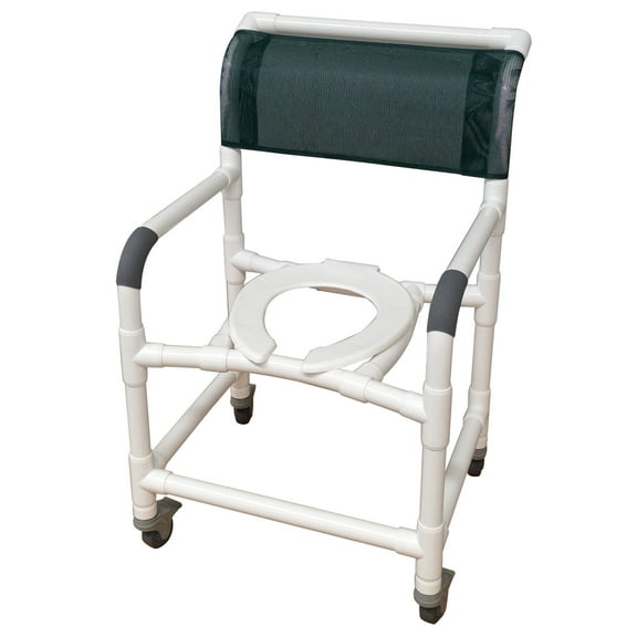 MJM International 122-3TL Shower Chair 22" internal width, 3" Total Lock casters, 375 lbs weight capacity