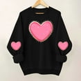 thumbnail image 2 of Amidoa Valentines Womans Tops Oversized Pullover Black Sweatshirts Going out Heart Crew Neck Tees Women's Sweatshirt S, 2 of 6