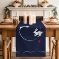 thumbnail image 2 of Table Runner 48 Inches Long for Kitchen Dining, Navy Blue Modern Dresser Scarf Farmhouse, Dining Table Decorations for Wedding/Parties, Farmhouse Rabbit Abstract Art 13 x 48 In, 2 of 8