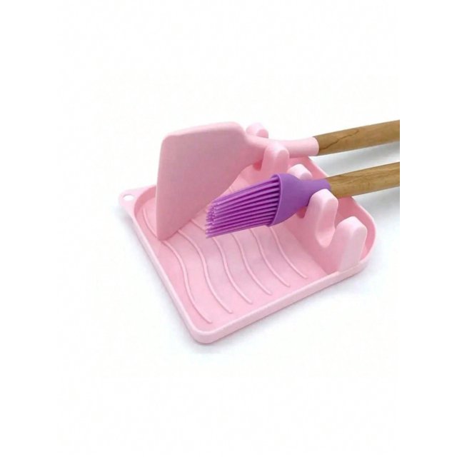 1pc Non-Slip Heat Resistant Spoon Rest with Drip Pad for Multiple Utensils - Perfect for Kitchen and Grill - Includes Spatula, Ladle, Tongs, and More