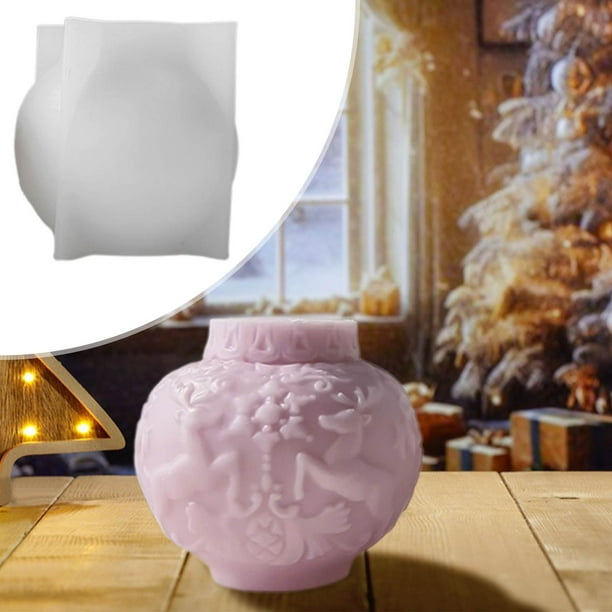 Xihbxyly Moldes para Velas de Farolillos Navideños, Diseño Floral En Relieve, Diseño Flexible de Silicona, Fácil Extracción de Velas, Decoración Navideña, Idea de Regalo, Crea Impresionantes Velas de