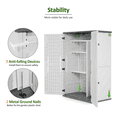 thumbnail image 6 of Macrout 4.3 x 2.5 ft Vertical Outdoor Plastic Storage Cabinet with Floor, Resin Garden Tool Shed, 6 of 9
