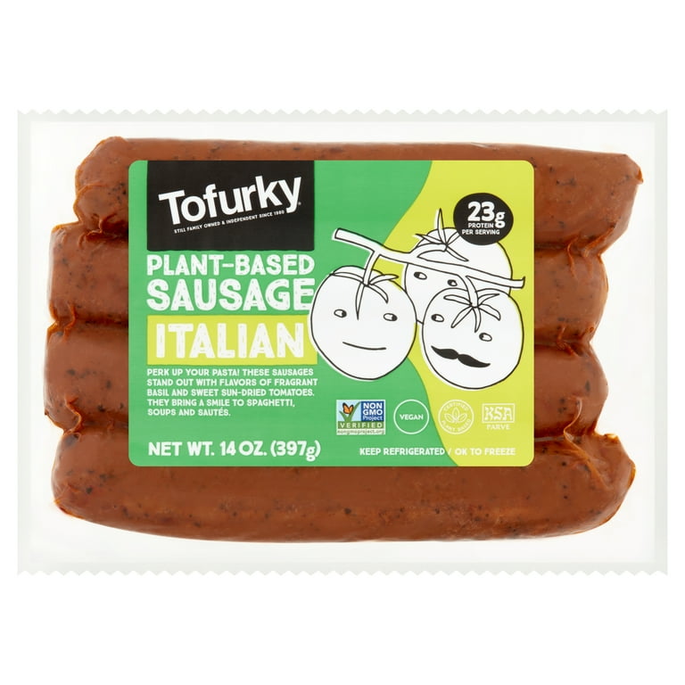 Tofurky Plant-Based Sausage Italian Vegan - 4 ct - 14 oz pkg