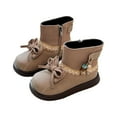 thumbnail image 2 of Huowey Children Shoes Heel Ankle Boots Comfortable Soft Sole Casual Anti-Slip Boots Lace Up Classic Footwear,Khaki,9.5-10T, 2 of 3