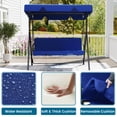 thumbnail image 5 of Melocadol 3 Seats Outdoor Porch Swing Glider, All-Weather Adjustable Canopy, Rust Proof Heavy Duty Stand Swing Chair for Garden, Lawn, Blue, 5 of 6