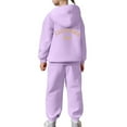 thumbnail image 4 of XEGLSBU School Outfits for Girls 14-16 Child Toddler Boys Girls Long Sleeve Solid Warm Hoodie Pullover Tops Pants Kids Outfits Sweat Suit Purple Size 3-4 Years, 4 of 7