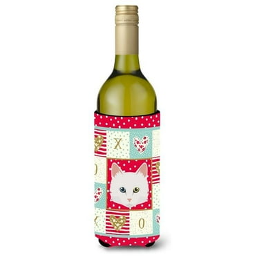 Turkish Angora Cat Wine Bottle Beverage Insulator Hugger