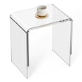thumbnail image 6 of KFFKFF Transparent Acrylic End Table, C-Form Lucite Accent Table, Crystal Clear Acrylic Table for Beverages, Meals, and Snacks, Suitable for Lounge, Bedroom, and Home Office, 6 of 9
