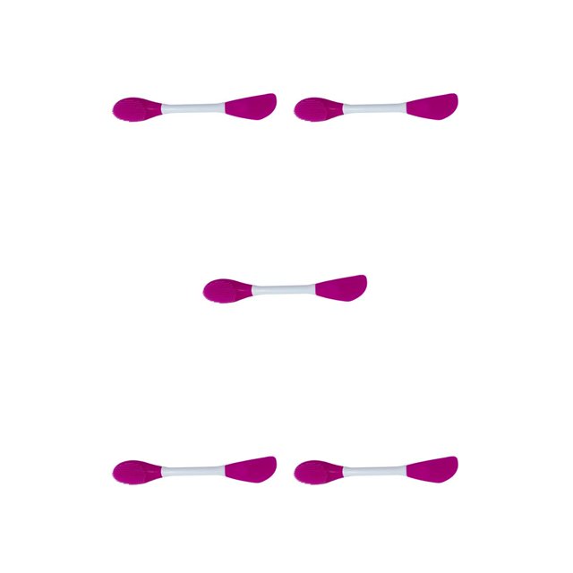 Vogacara Cepillo facial de silicona de 2 cabezales Aplicador de belleza de lodo facial Herramienta de cuidado de la piel de bricolaje, tipo cubiertos, No.7 5piezas Vogacara CBP167097