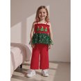 thumbnail image 6 of Toddler Baby Girl Halloween Christmas Outfit Smocked Spaghetti Strap Tank Top Wide Leg Pants Set, 6 of 8