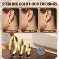 thumbnail image 4 of YOUNGYUE 14K Gold Plated Hoop Earrings for Women Hypoallergenic Thick Gold Hoops Earrings with Sparkly Cubic Zirconia, 4 of 7