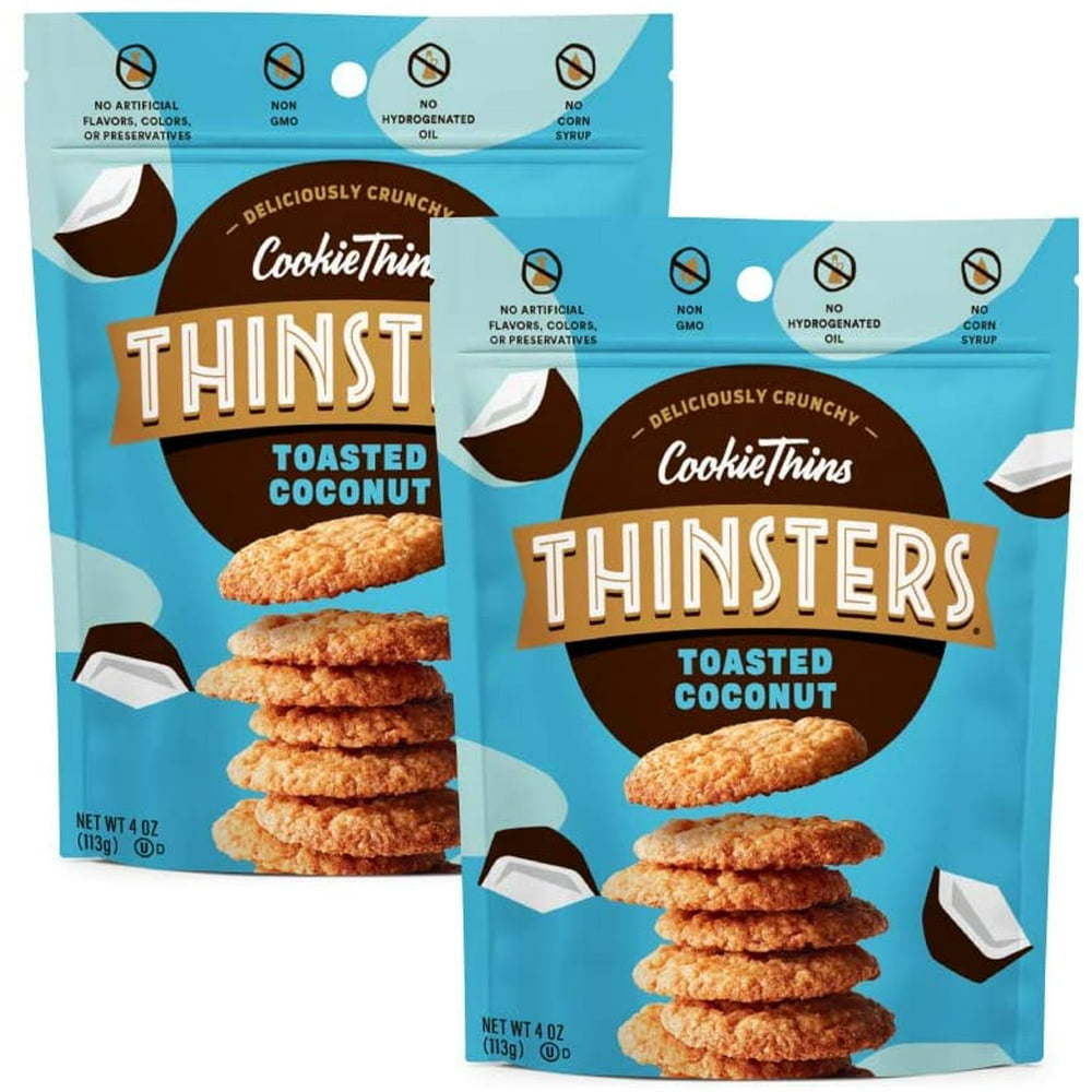 THINSTERS Cookie Thins Cookies, Toasted Coconut, 16oz (Pack Of 2