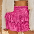 thumbnail image 5 of Nmnitkp Sequin Skirt for Women Unique Design Mini Skirt Sparkly Cute High Waist Ruffle Flowy Shiny Glitter Mini Short Skirts Night Out Club Party(XS-3XL), 5 of 8