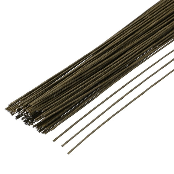 100pcs Brown Floral Wire Stems Bendable 0.55mm 24 Gauge Florist Wire for Artificial Flower