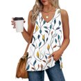 thumbnail image 2 of Atogsazn Womens Summer Tank Tops 2025 V Neck Sleeveless Casual Loose T Shirts Side Split Going Out Tops Tunic White XL, 2 of 7