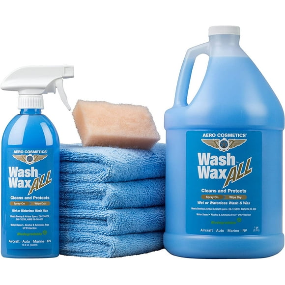 Trousse de Cire pour Lavage de Voiture Humide Ou Sans Eau 144 oz. Qualité Aéronautique pour Votre Voiture, VR, Bateau, Motocyclette. Garantie du Meilleur Lavage de Voiture Sans Eau. Partout, en Tout Temps, Maison, Bureau, École, Garage, Stationnements.