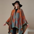 thumbnail image 2 of KuKuzhu Thick Shawl Poncho Open Front Cardigan Ruana Cape Knit Scarves Blanket Oversized Sweaters Winter Cloak, 2 of 7