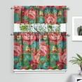 thumbnail image 2 of Kitchen Curtains and Valance Set 36 Inch Tier Pioneer Colorful Floral 3 Pieces Set Dining Room Small Curtain Drapes Cafe Curtains Valance for Home Decor Rod Pocket, 2 of 6