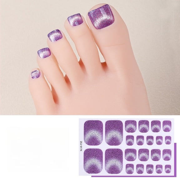 Semi Cured Gel Pedicure Strips, Cherry Blossoms Falling | 24 PCS Gel Nail Strips Works with Any UV Light, Salon Quality Nails Stickers,Easy to Apply & Remove