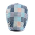 thumbnail image 3 of Mens Adjustable Colorful Striped Plaid Ivy Newsboy Cabbie Gatsby Golf Beret Flat Cotton Hat Thin Cap, 3 of 8