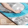 thumbnail image 2 of GLORY RUGS Area Rug Modern 8x10 Turquoise Circles Geometry Soft Hand Carved Contemporary Floor Carpet Fluffy Texture for Indoor Living Dining Room and Bedroom Area, 2 of 6