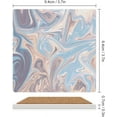 thumbnail image 2 of GZHJMY Square Drink Coasters 2 Pcs Abstract Marble Texture Absorbent Ceramic Coffee Coasters for Drinks with Cork Base Housewarming Gift for Home Decor, 2 of 6