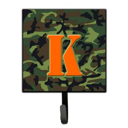 

Carolines Treasures CJ1030-KSH4 Letter K Monogram - Camo Green Leash or Key Holder 7Hx4.25W multicolor